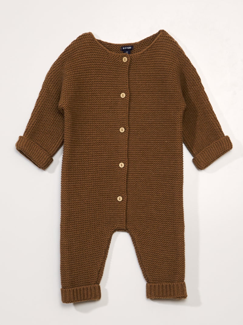 Combi longue en tricot - Toujours + pratique Beige - Kiabi