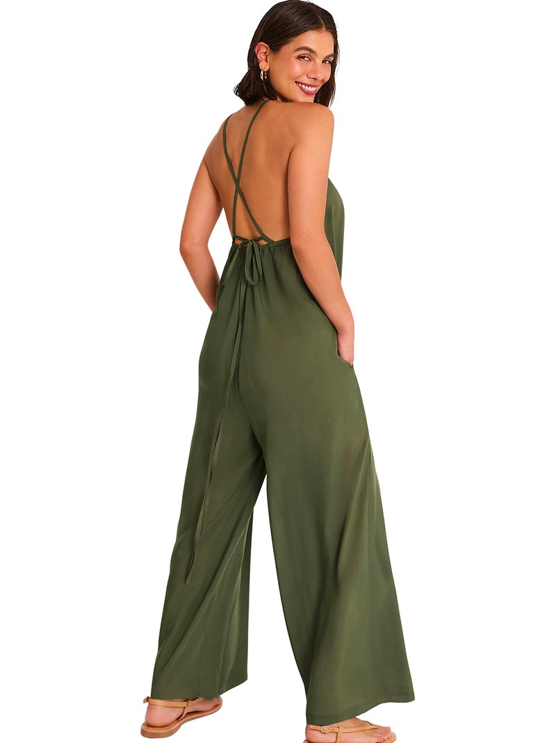 Combi-pantalon à bretelles SOLSTICE Kaki - Kiabi
