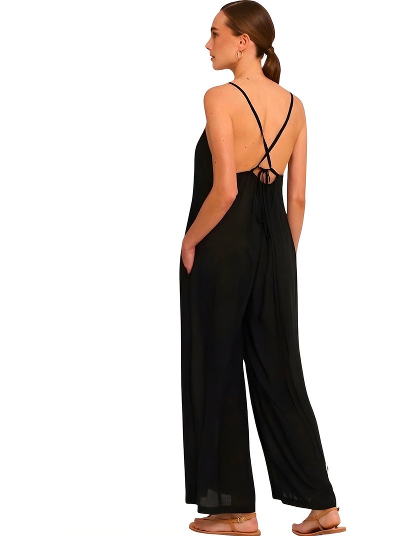 Combi-pantalon à bretelles SOLSTICE Noir - Kiabi