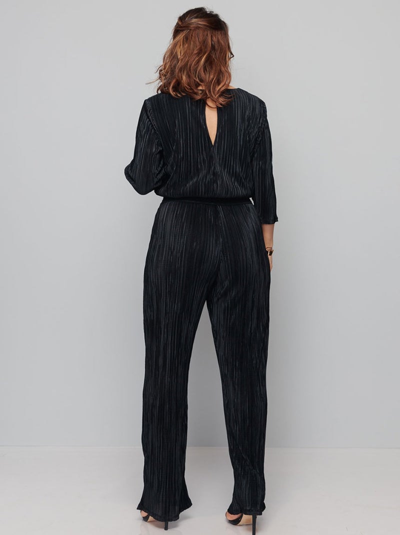 Combi-pantalon en maille plissée - AFIBEL Noir - Kiabi