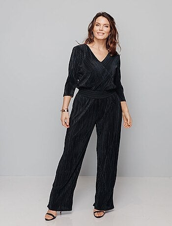 Combi-pantalon en maille plissée