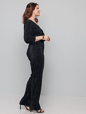 Combi-pantalon en maille plissée