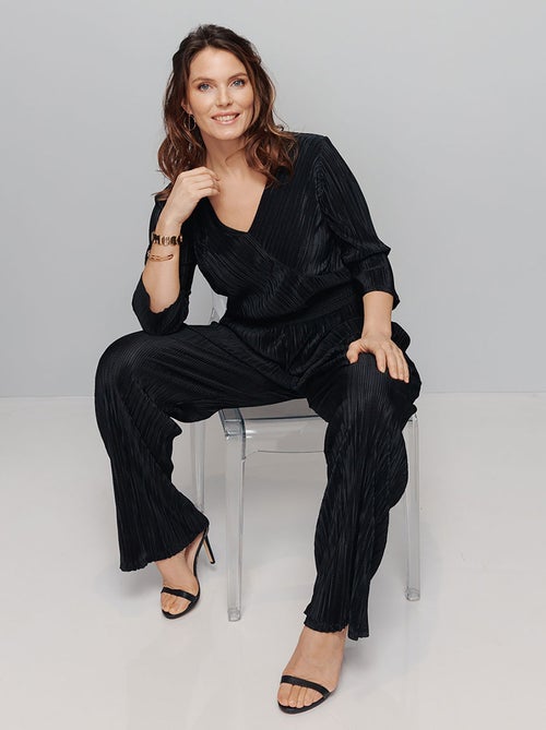 Combi-pantalon en maille plissée - Kiabi