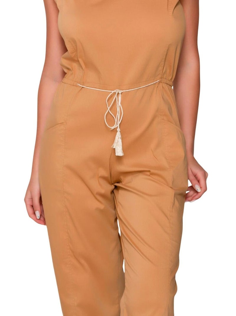 Combi-pantalon estival sans manches GRACE Beige - Kiabi