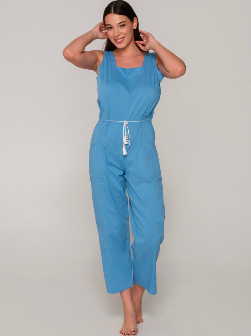 Combi-pantalon estival sans manches GRACE Bleu - Kiabi