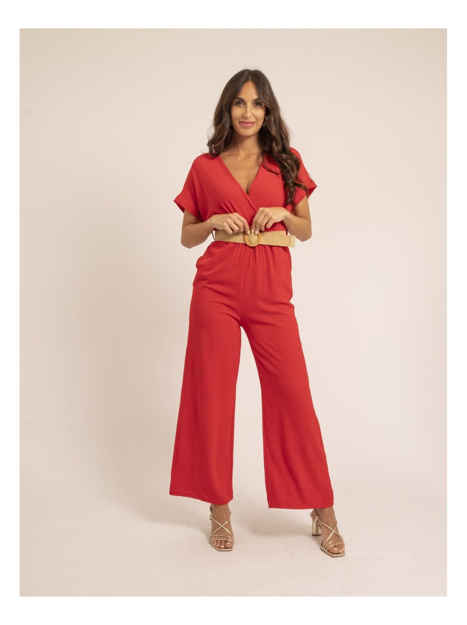 Combi pantalon et ceinture EDERNIE Rouge Kiabi 29.39