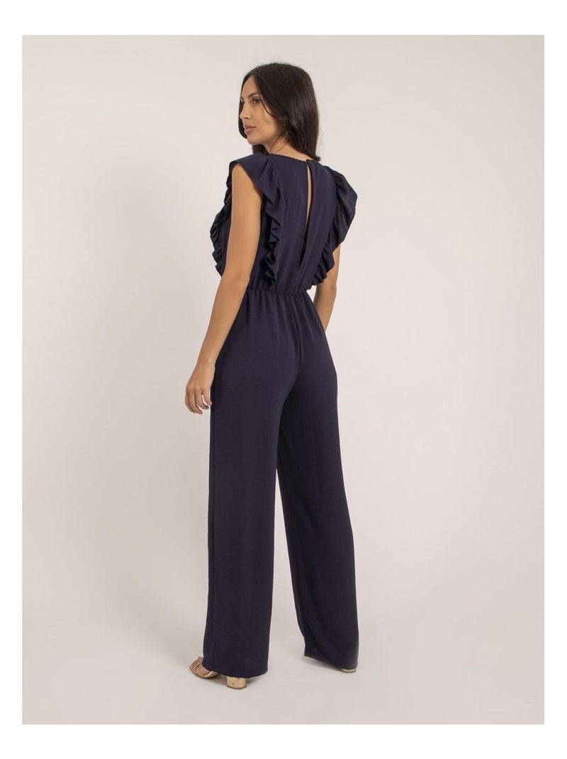 Combi pantalon fluide ELVIRA Bleu marine - Kiabi