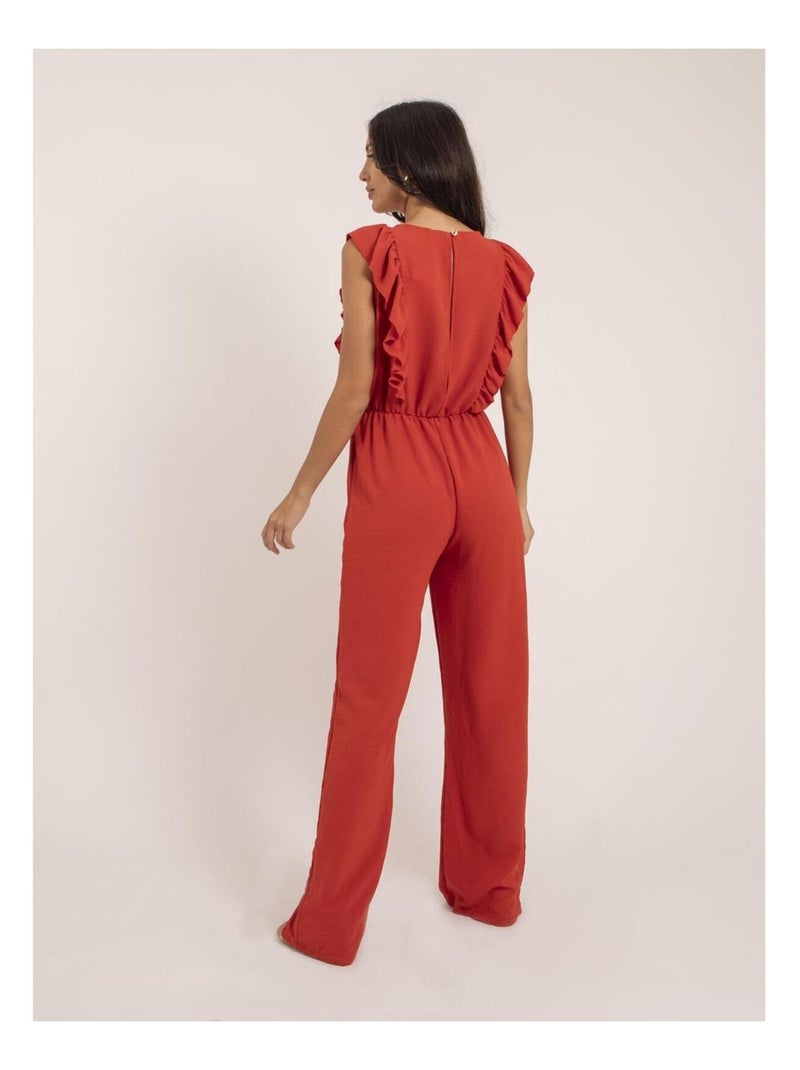 Combi pantalon fluide ELVIRA Orange corail - Kiabi
