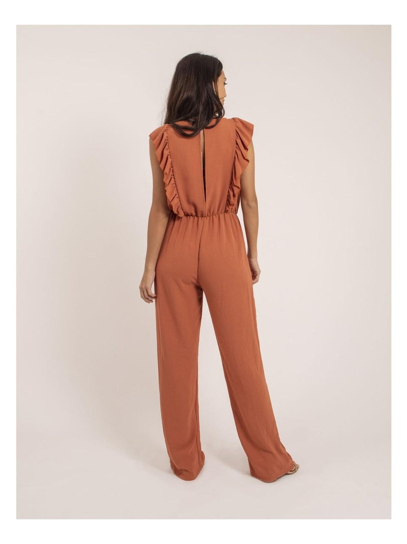 Combi pantalon fluide ELVIRA Rouge brique - Kiabi