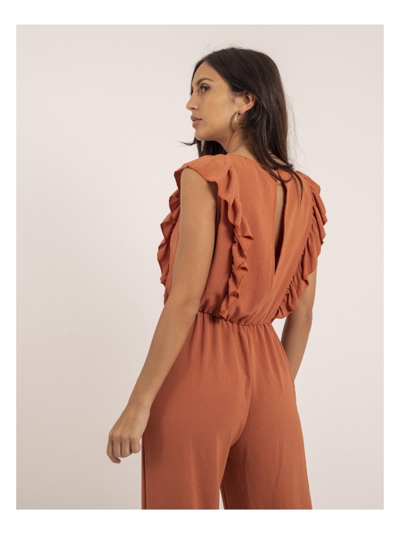 Combi pantalon fluide ELVIRA Rouge brique - Kiabi