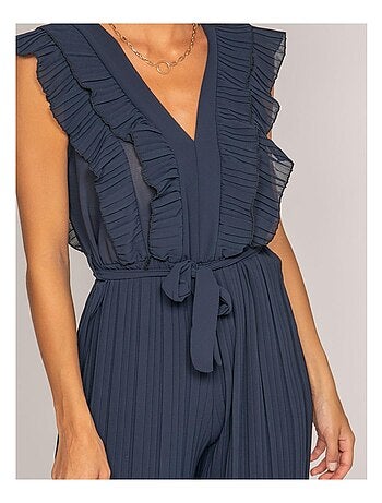 Combinaison Sans Manches Maille Fluide - Femme, Taille 38/40, Marine