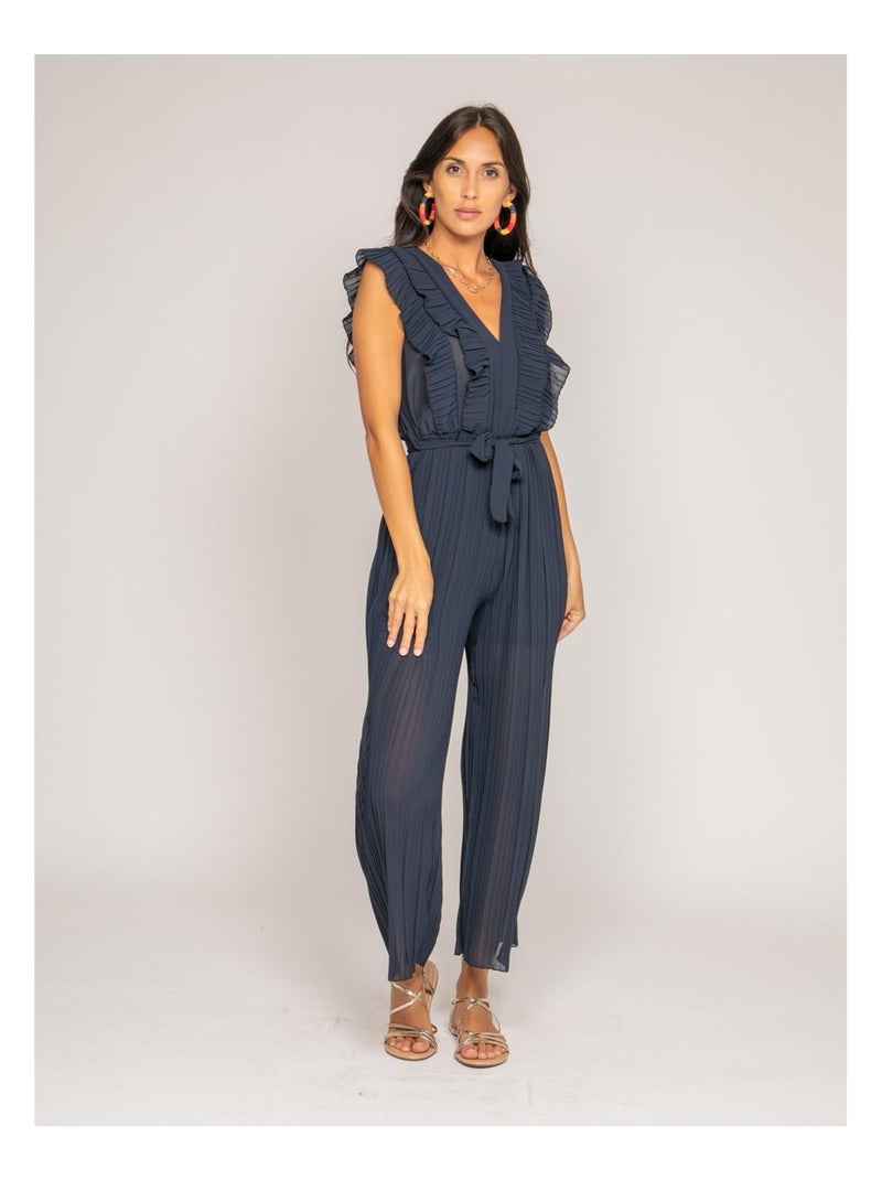 Combi pantalon fluide ERINE Bleu marine - Kiabi