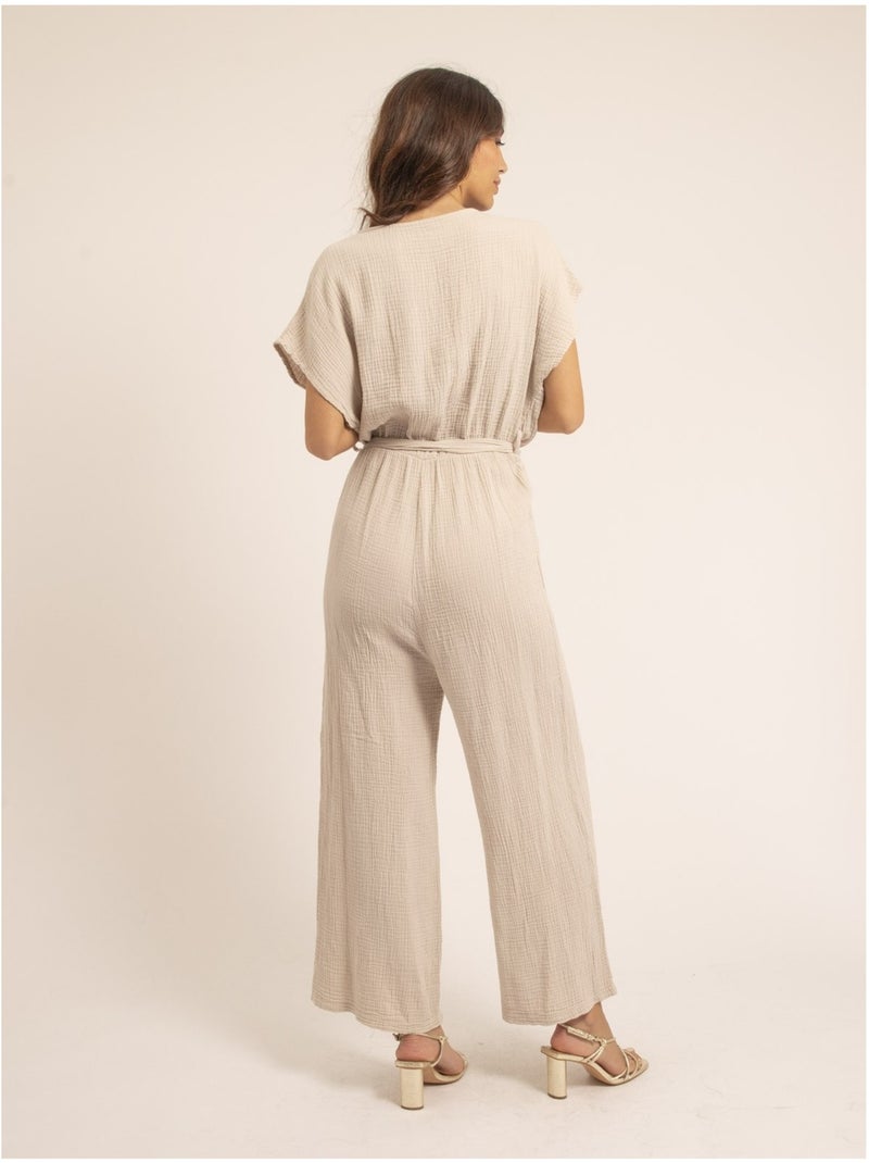Combi pantalon gaze de coton EROLIE Beige - Kiabi