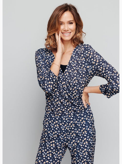 Combi-pantalon imprimée manches 3/4 - Afibel - Kiabi