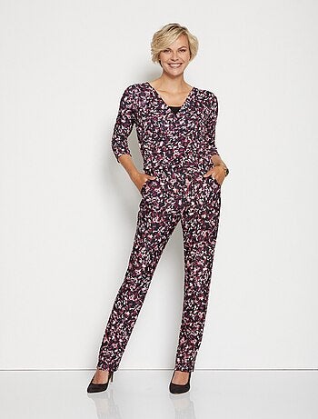 Combi-pantalon imprimée manches 3/4