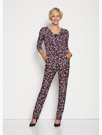 Combi-pantalon imprimée manches 3/4