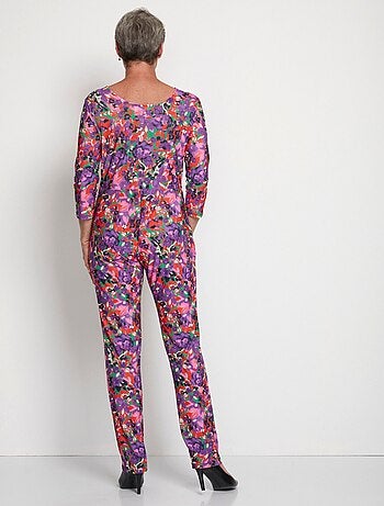 Combi-pantalon imprimée manches 3/4