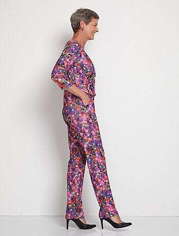 Combi-pantalon imprimée manches 3/4