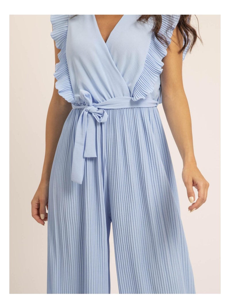 Combi pantalon plissée EDENA Bleu ciel - Kiabi