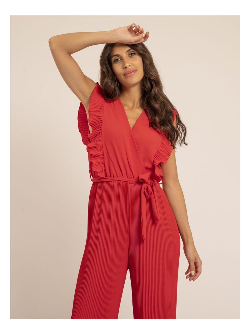Combi pantalon plissée EDENA Rouge - Kiabi