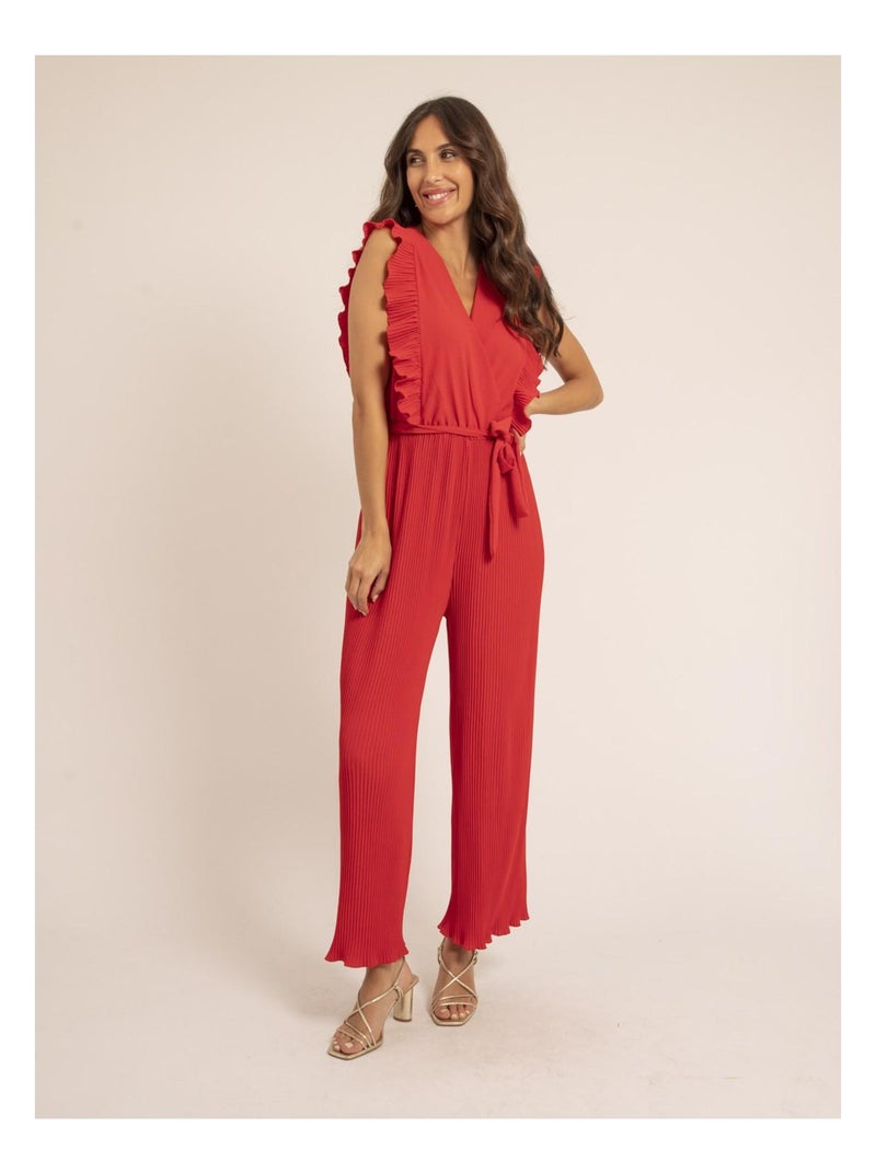 Combi pantalon plissée EDENA Rouge - Kiabi