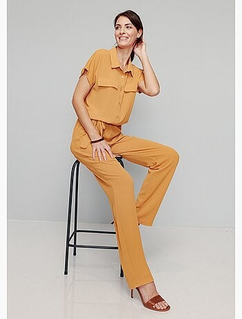 Combi-pantalon unie taille élastiquée - Afibel