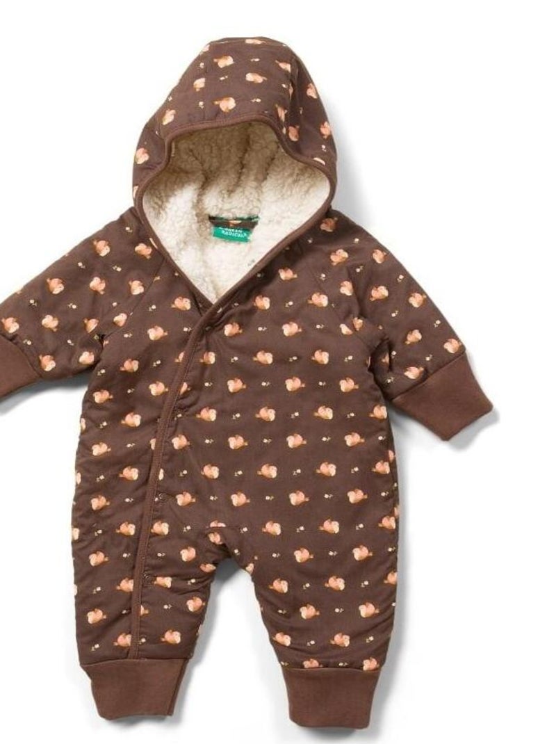 Combi-Pilote Oiseaux en Coton Bio Marron - Kiabi