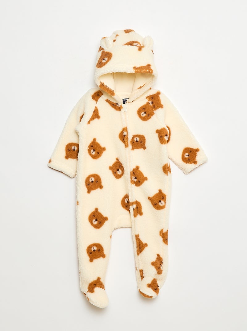 Combi pyjama chaud effet moutonné Beige - Kiabi