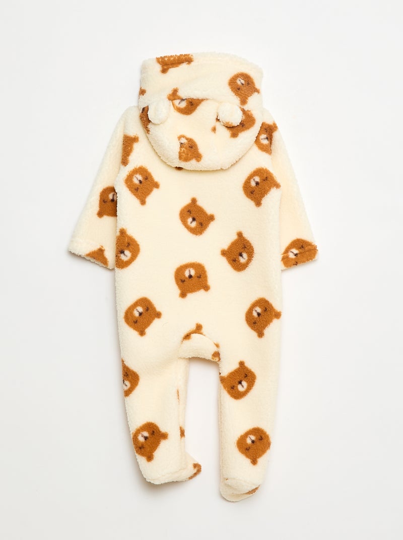 Combi pyjama chaud effet moutonné Beige - Kiabi