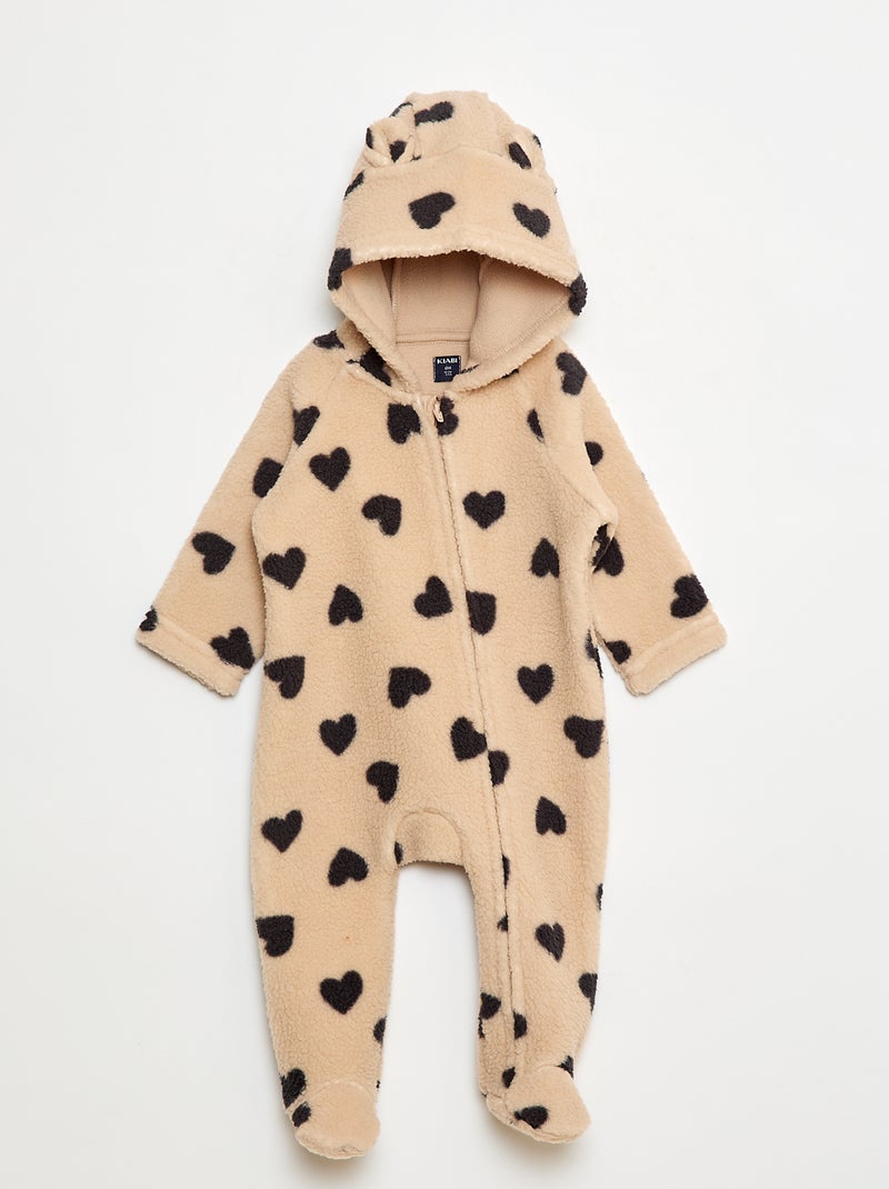 Combi pyjama chaud effet moutonné Beige - Kiabi