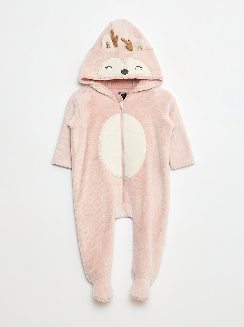 Combi pyjama chaude animal Rose - Kiabi
