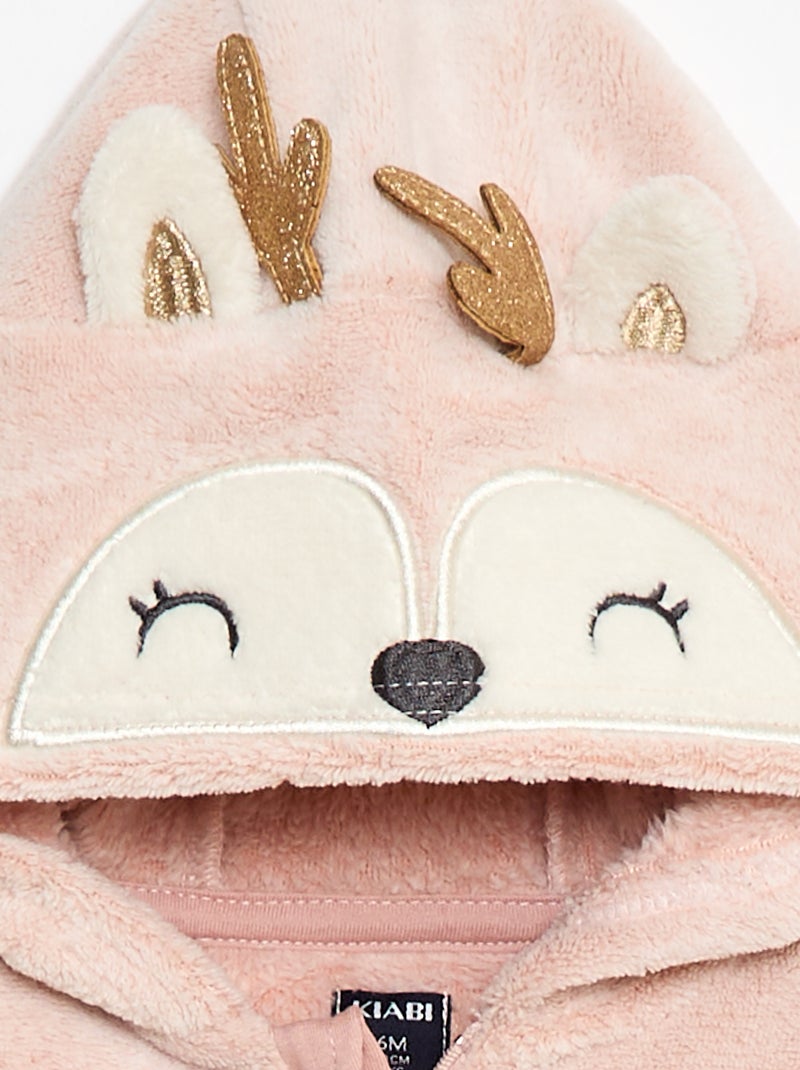 Combi pyjama chaude animal Rose - Kiabi