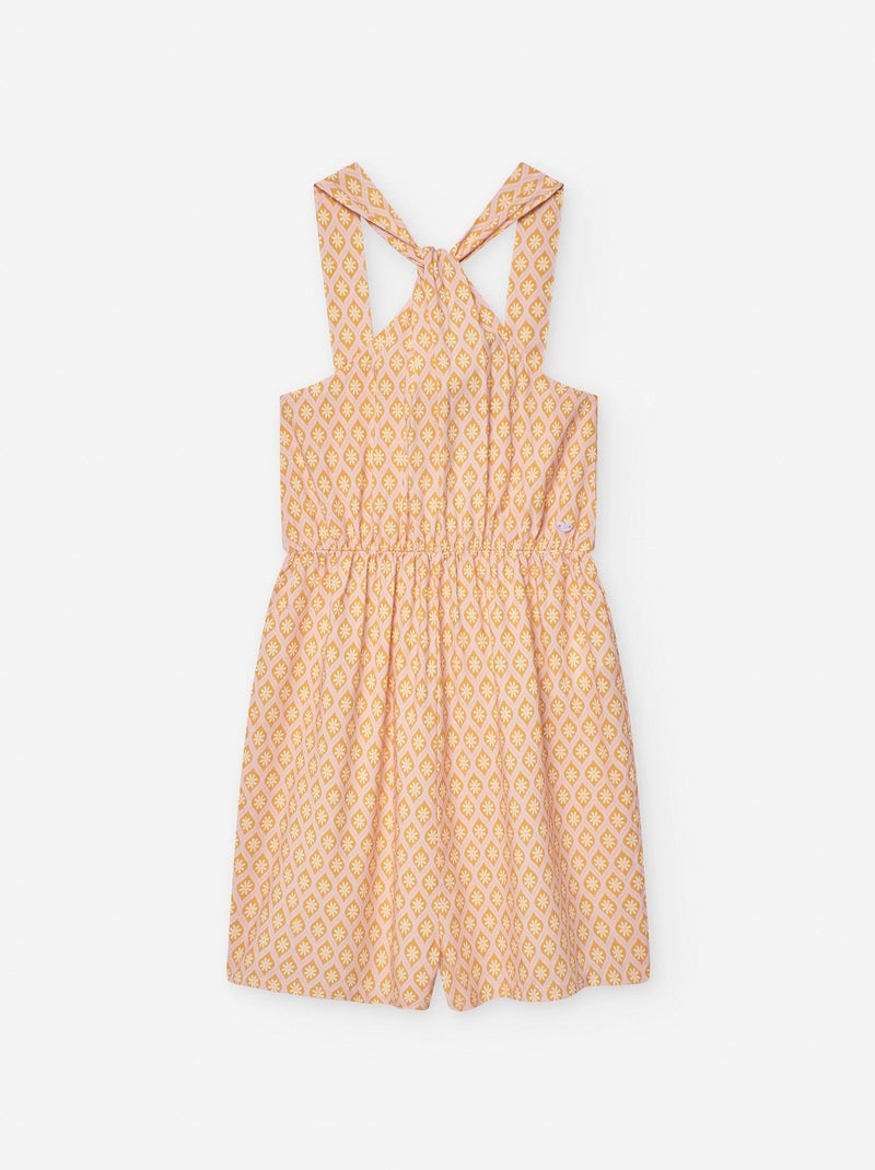 Combi-short à bretelles avec motif floral Orange - Kiabi