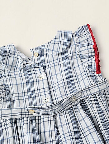 Combi-short avec Carreaux et Broderies
