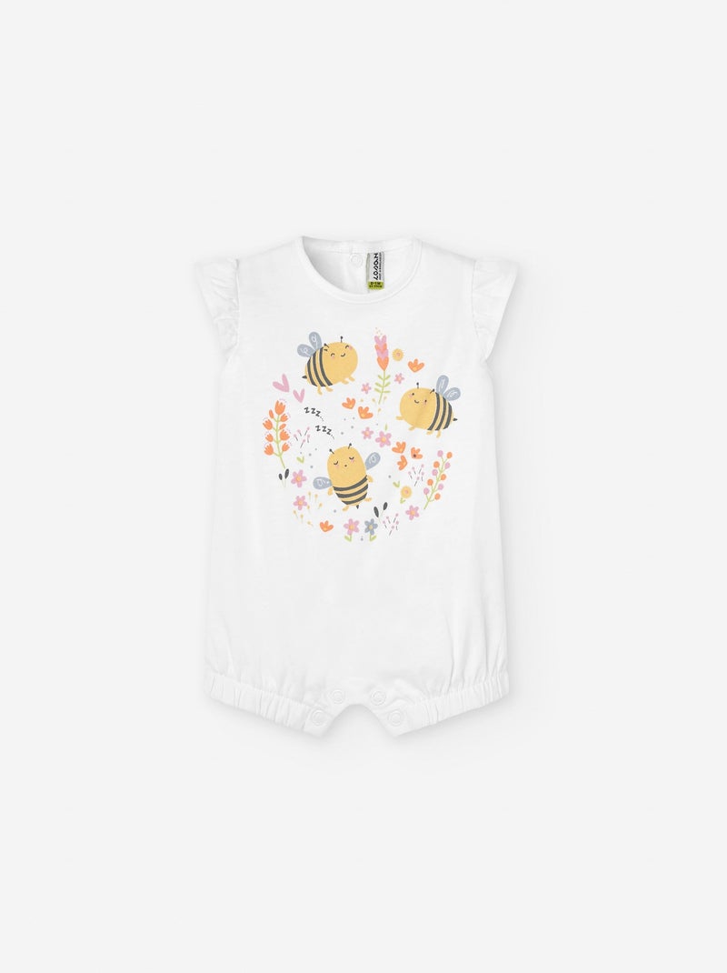 Combi-short avec Imprimé Blanc - Kiabi