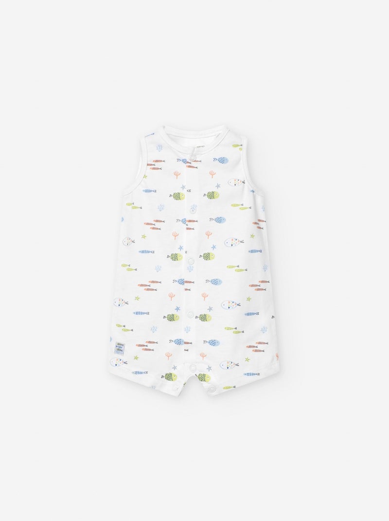 Combi-short avec Motif Blanc - Kiabi