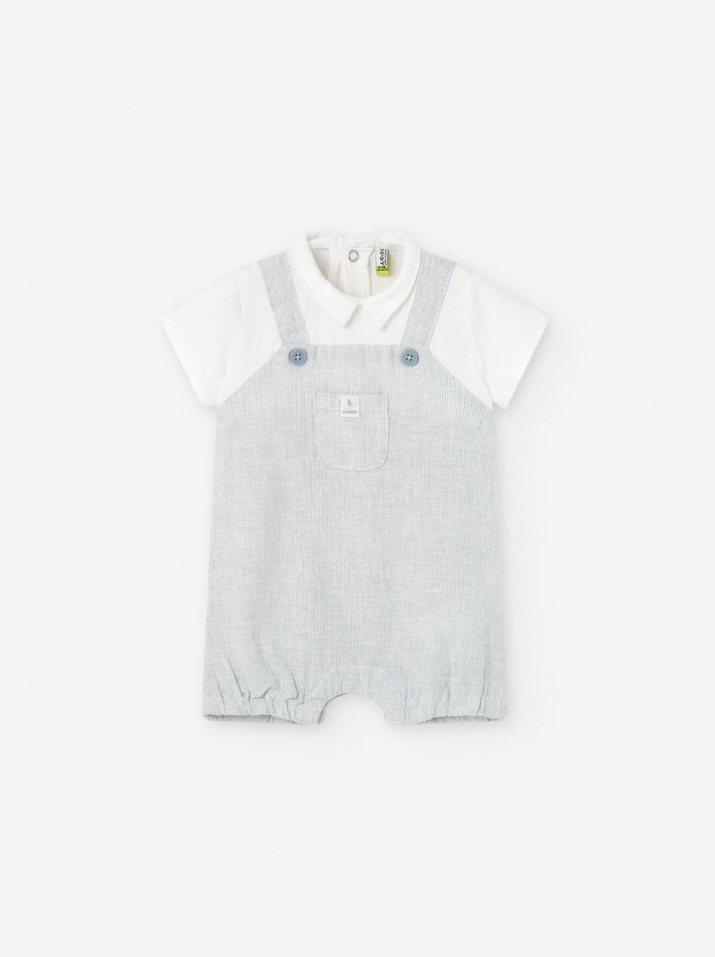 Combi-short avec Poche Poitrine Blanc Ecru - Kiabi