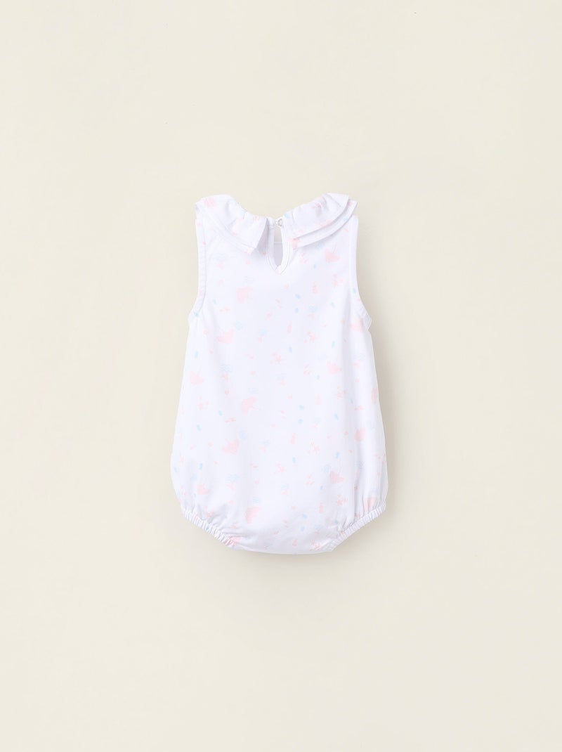 Combi-short avec Volants et Motif Blanc - Kiabi