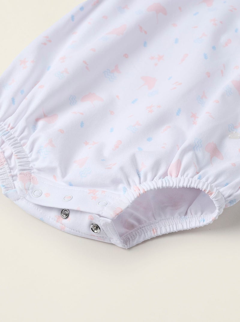 Combi-short avec Volants et Motif Blanc - Kiabi