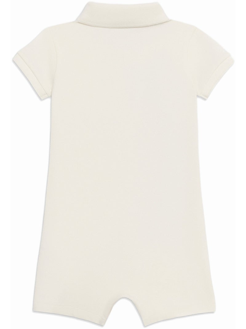 Combi-short Bébé col polo - Lacoste Blanc cassé - Kiabi