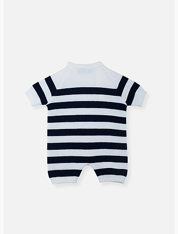 Combi-short bébé marinière