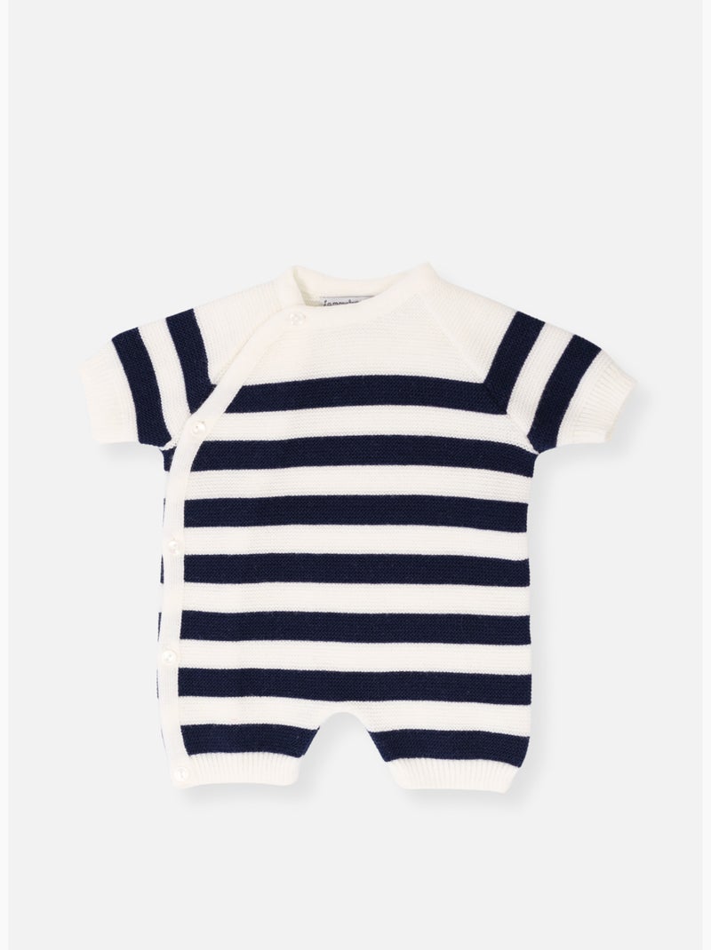 Combi-short bébé marinière Blanc Bleu - Kiabi
