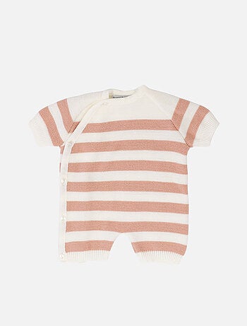 Combi-short bébé marinière
