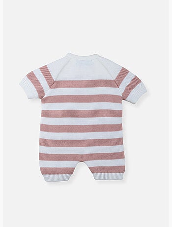 Combi-short bébé marinière