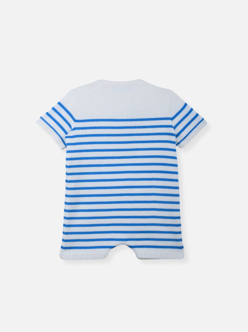 Combi short Coton Blanc Bleu - Kiabi