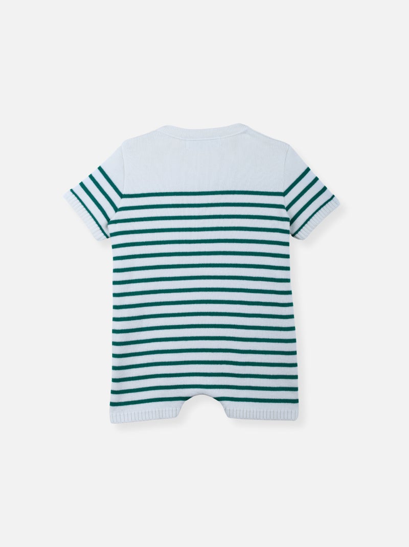 Combi short Coton Blanc Vert - Kiabi