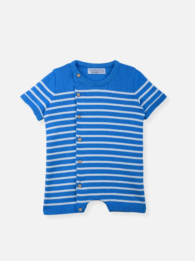 Combi short Coton Bleu Blanc - Kiabi