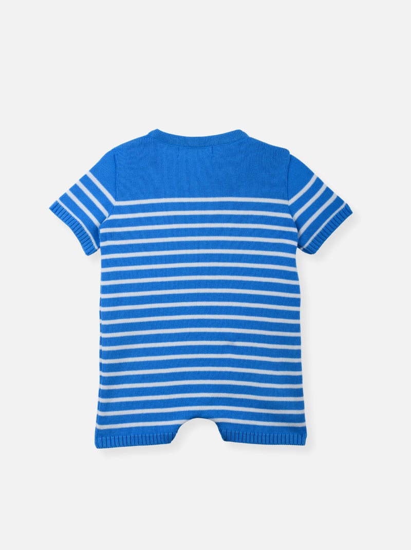Combi short Coton Bleu Blanc - Kiabi