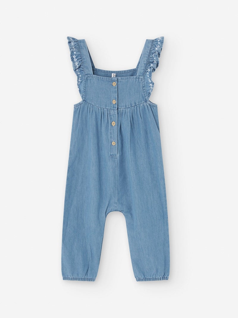 Combi-short en Broderie Anglaise Bleu - Kiabi