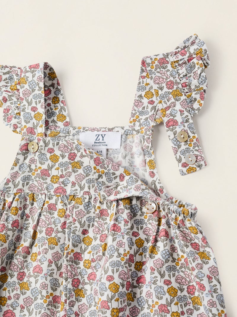 Combi-Short en Coton Floral Beige clair - Kiabi